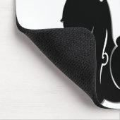 Schwarze Katze mit Mond Mousepad (Ecke)