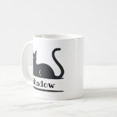 Schwarze Katze Mit Monogramm ablegen Kaffeetasse (Vorderseite Links)