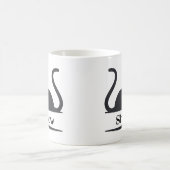 Schwarze Katze Mit Monogramm ablegen Kaffeetasse (Mittel)