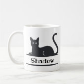 Schwarze Katze Mit Monogramm ablegen Kaffeetasse (Links)