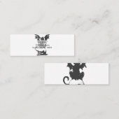 Schwarze Katze mit Monsterflügeln - Rückfärbung wä Mini Visitenkarte (Vorne/Hinten)