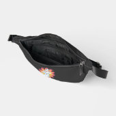 Schwarze Katze mit psychedelischer Blume Oversized Bauchtasche (Offen)