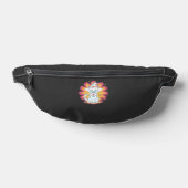 Schwarze Katze mit psychedelischer Blume Oversized Bauchtasche (Ablage )