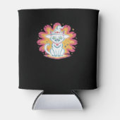 Schwarze Katze mit psychedelischer Blume Oversized Dosenkühler (Vorderseite)