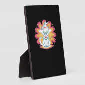 Schwarze Katze mit psychedelischer Blume Oversized Fotoplatte (Seite)