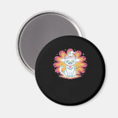 Schwarze Katze mit psychedelischer Blume Oversized Magnet (Vorderseite/Rückseite)