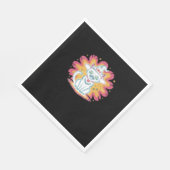 Schwarze Katze mit psychedelischer Blume Oversized Serviette (Ecke)