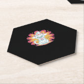 Schwarze Katze mit psychedelischer Blume Oversized Untersetzer (angewinkelt)