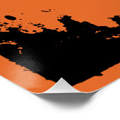 Schwarze Katze mit Pumpkin-Kürbislaterne Halloween Poster (Ecke)