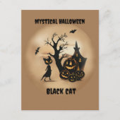 Schwarze Katze mit Pumpkins bei Twilight Begleitkarte (Vorderseite)