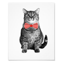 Schwarze Katze mit Red Polka Dot Bow Krawatte Nied