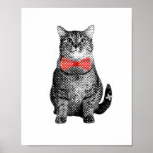 Schwarze Katze mit Red Polka Dot Bow Krawatte Nied