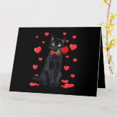 Schwarze Katze mit Rose Valentine Shirt Valentine  Karte (Gelbe Blume)