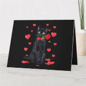 Schwarze Katze mit Rose Valentine Shirt Valentine  Karte (Rückseite)
