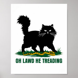Schwarze Katze mit Schlange Oh, lawd er erzählt Na Poster