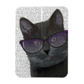 Schwarze Katze mit Sonnenbrille 2 Magnet (Vertikal)