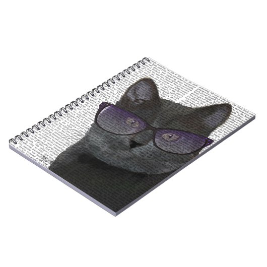 Schwarze Katze mit Sonnenbrille 2 Notizblock (Linke Seite)