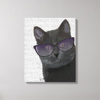 Schwarze Katze mit Sonnenbrille