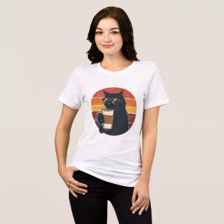 Schwarze-Katze-mit-Sonnenbrille-T-Shirt Tri-Blend Shirt