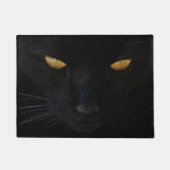 Schwarze Katze mit stechender GelbAugen-Türmatte Fußmatte (Vorderseite)