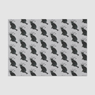 Schwarze Katze mit Sternengewebe Seidenpapier