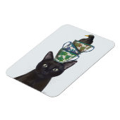 Schwarze Katze mit Teacups und Blackbird Magnet (Linke Seite)