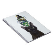 Schwarze Katze mit Teacups und Blackbird Notizblock (Rechte Seite)