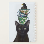 Schwarze Katze mit Teacups und Blackbird Planer (Rückseite)