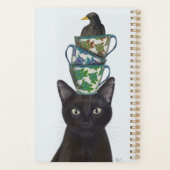 Schwarze Katze mit Teacups und Blackbird Planer (Rückseite)