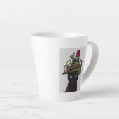 Schwarze Katze mit Teekanne und Eule Milchtasse (Rechte Ecke)