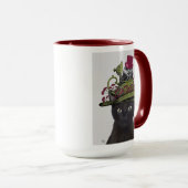 Schwarze Katze mit Teekanne und Eule Tasse (VorderseiteRechts)