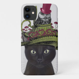 Schwarze Katze mit Teekanne und Schale Case-Mate iPhone Hülle