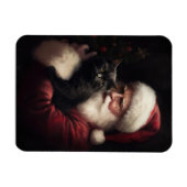 Schwarze Katze mit Weihnachtsmann Weihnachten Magnet (Horizontal)