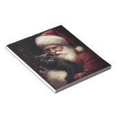Schwarze Katze mit Weihnachtsmann Weihnachten Notizblock (angewinkelt)