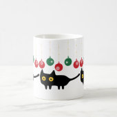 Schwarze Katze mit Weihnachtsschmuck-Tasse Kaffeetasse (Mittel)