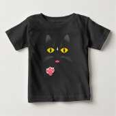 Schwarze Katze mit weißen Kennzeichen Baby T-shirt (Vorderseite)