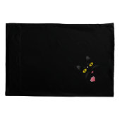 Schwarze Katze mit weißen Kennzeichen Kissenbezug (Rückseite)