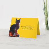 SCHWARZE KATZE MIT WITCHES HAT-HALLOWEEN-PARTY KARTE (Rückseite)