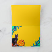 SCHWARZE KATZE MIT WITCHES HAT-HALLOWEEN-PARTY KARTE (Innenseite)