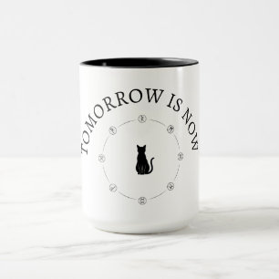 Schwarze Katze mit Zauberzauber Halloween Tri-Blen Tasse