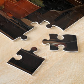 Schwarze Katze mit Zimmerpflanzen Puzzle (Seite)
