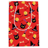 Schwarze Katze Mittlere Geschenktüte (Vorderseite)