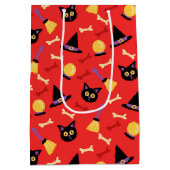 Schwarze Katze Mittlere Geschenktüte (Rückseite)