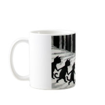 Schwarze Katze Mond Geschenktasse
