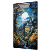 Schwarze Katze - Mondlicht-Stille Klemmbrett (Links)