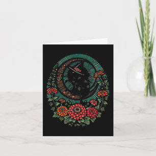 Schwarze Katze Moon Witch Illustration Black Cats  Karte