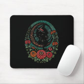 Schwarze Katze Moon Witch Illustration Black Cats Mousepad (Mit Mouse)