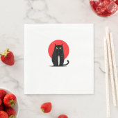 Schwarze Katze Mörder Serienmörder Halloween Graph Serviette (Beispiel)