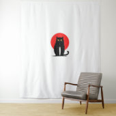 Schwarze Katze Mörder Serienmörder Halloween Graph Wandteppich (Beispiel)