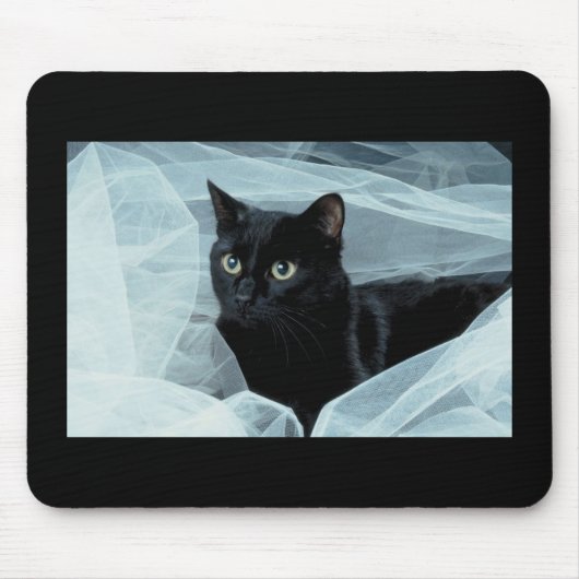 Schwarze Katze Mousepad (Vorne)